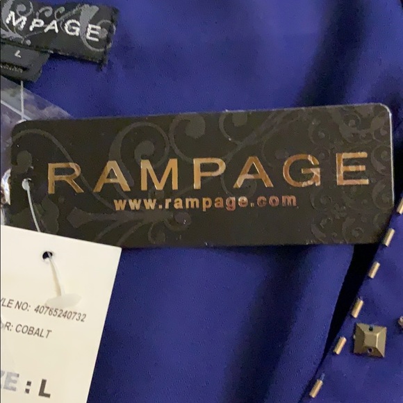 NWT Rampage cobalt blue w/brass trim top - Picture 6 of 7